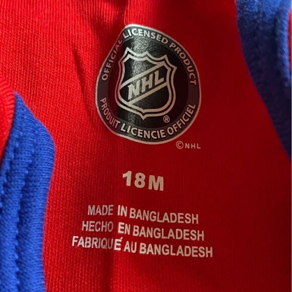 New York Rangers Hockey Baby Onsie Ruffle Sleeves Red Blue New - Picture 5 of 6
